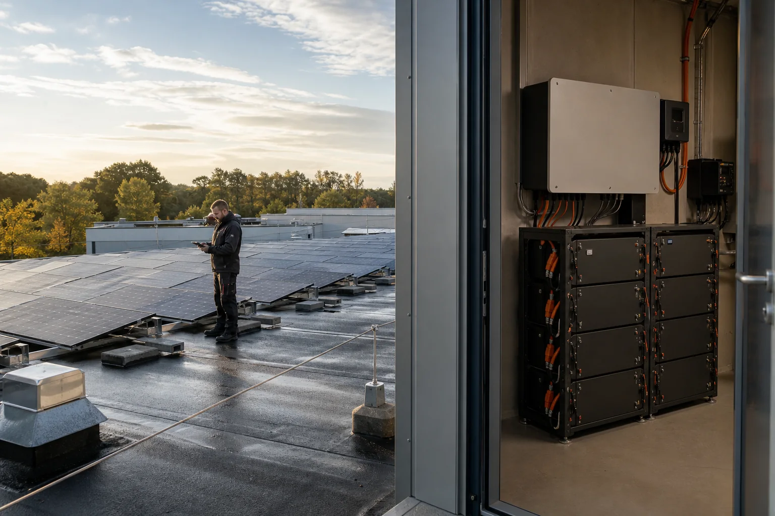Gewerbliche Photovoltaikanlage mit Batteriespeichersystem